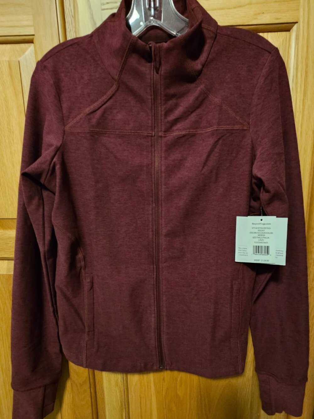 Beyond Yoga SD 2257 Spacedye Trails Active Jacket Midnight Burgundy Heather / L